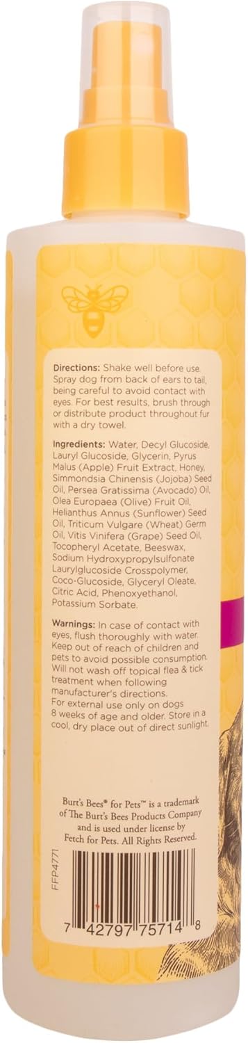 Waterless Shampoo Spray for Dogs, Apple & Honey, No-Rinse Dry Dog Shampoo for All Dogs and Puppies, Ph Balanced, No Sulfates, Parabens, Phthalates, 10 Fl Oz